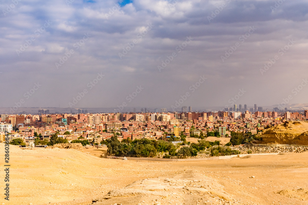 View on Cairo city from the Giza plateau