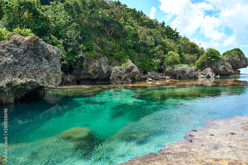 Philippines, Siargao Island, 22.July.2019.: Tourists visit magpupungko natural rock pools in Siargao, Philippines.