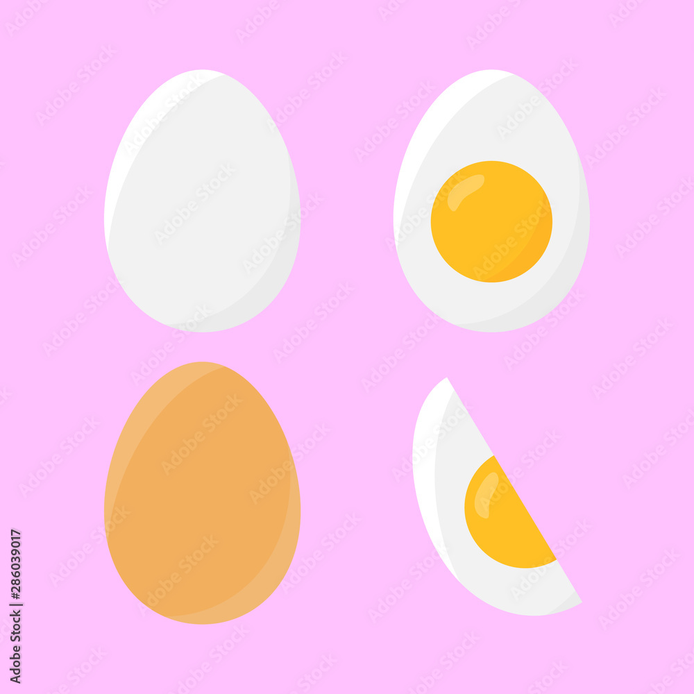 Vector food icon set of chicken egg. Vector food icon set of chicken egg.