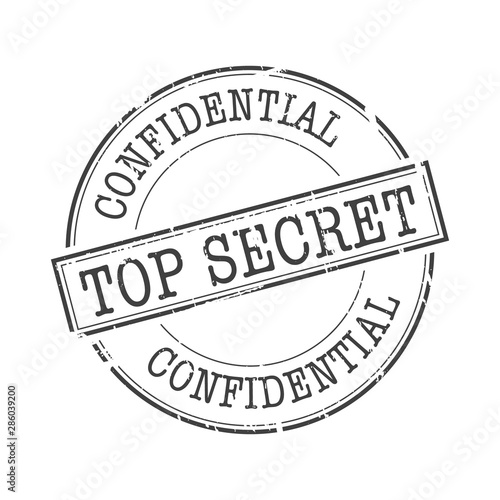 Top secret black round grunge stamp