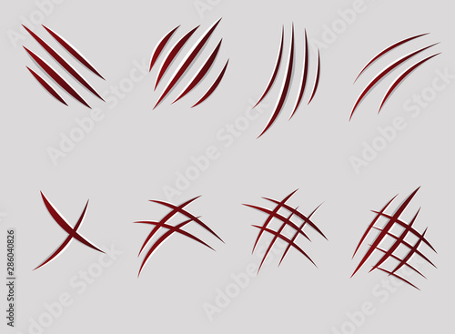 Claws scratches vector illustration.