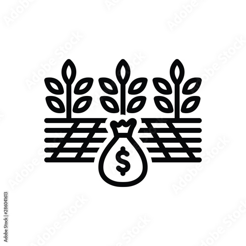 Black line icon for yield profit 
