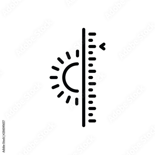 Black line icon for warm 