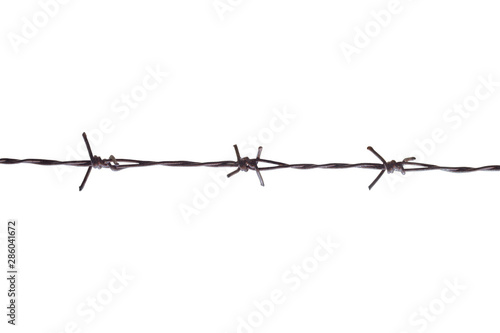 Barbed wire Isolated on a white background