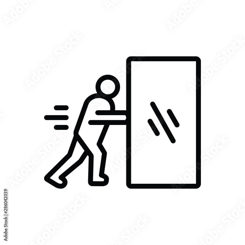 Black line icon for easily push 