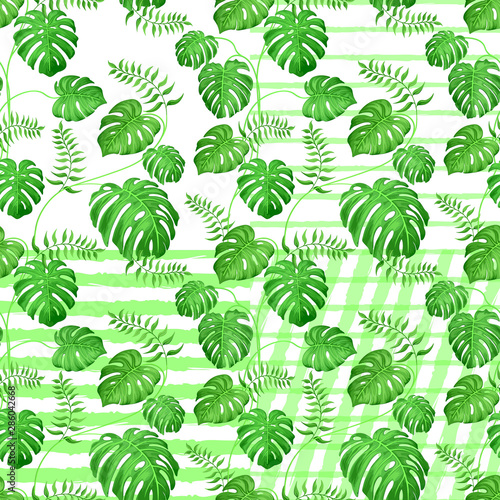 Wallpaper Mural seamless pattern with leaves Torontodigital.ca