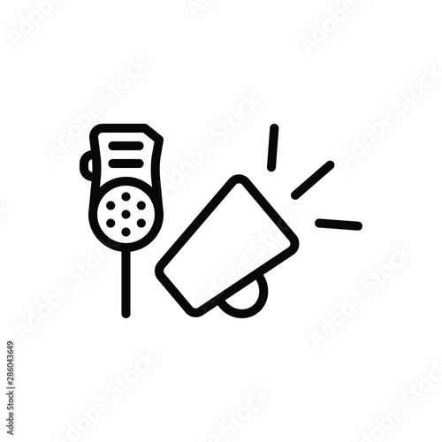 Black line icon for Sirens & Speakers 