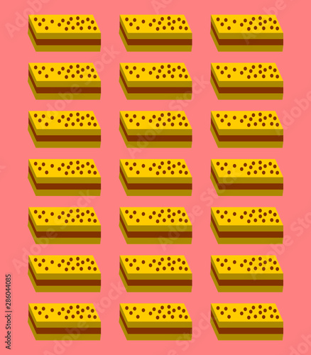 seamless Chocolate Wafer on pink background