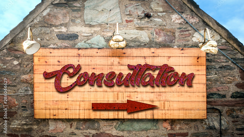 Obraz premium Street Sign to Consultation