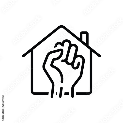 Black line icon for occupy