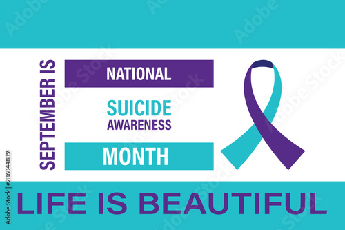 September is National Suicide Awareness Month. Design for poster, greeting card, banner, and background. Vector EPS 10.