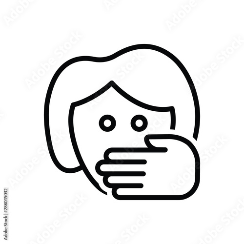 Black line icon for abuse 