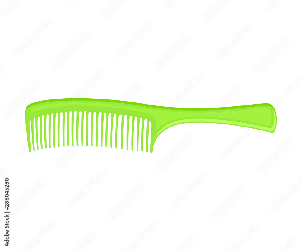Thin green comb. Vector illustration on a white background. Thin green comb. Vector illustration on a white background.