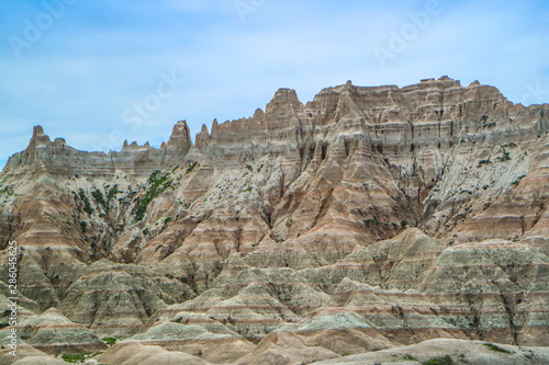 Rocky landscape of the beautiful Badlands National Park  South Dakota