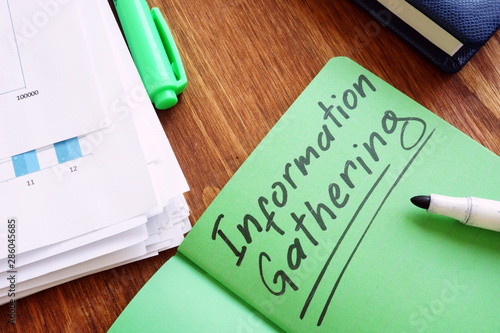 Information Gathering sign in the green book.