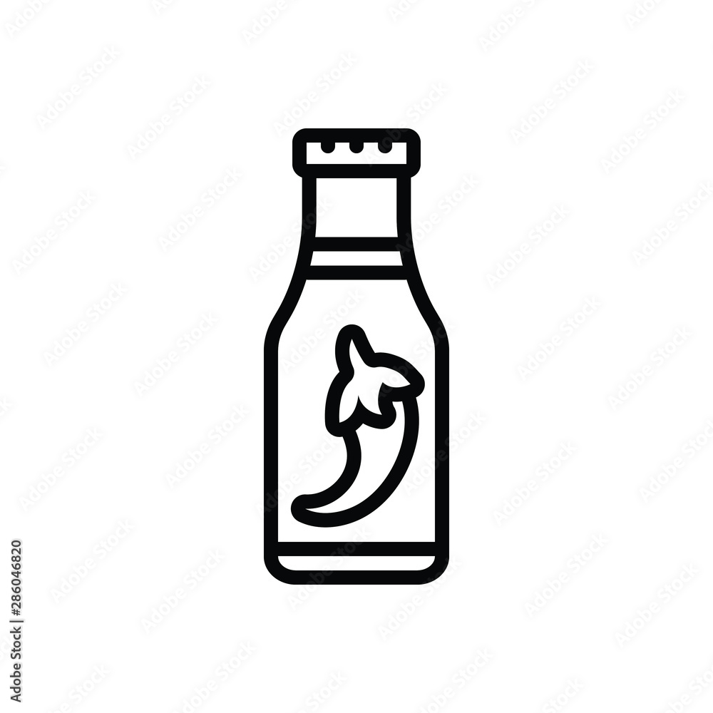 Black line icon for sauce ketchup Black line icon for sauce ketchup