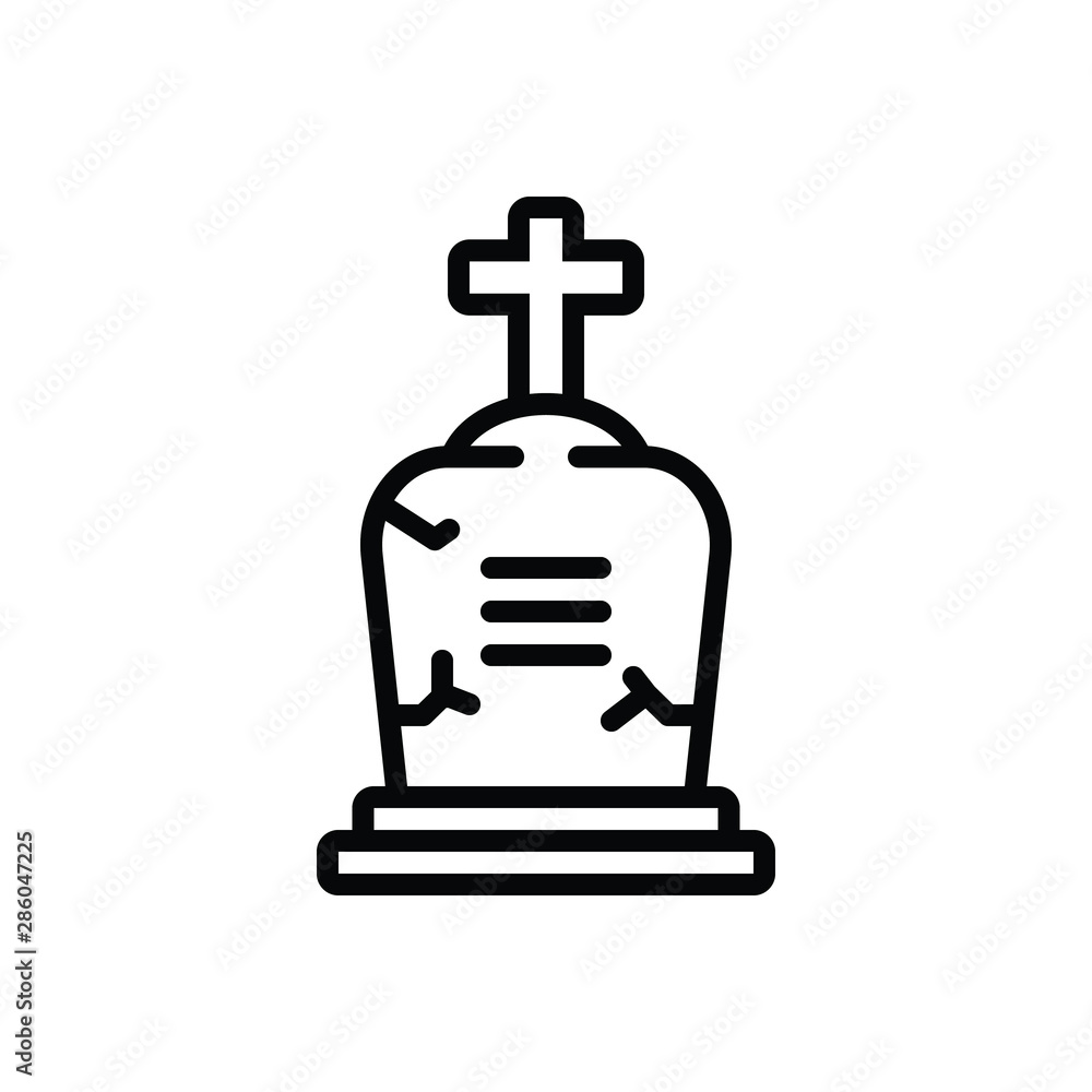 Obraz premium Black line icon for death