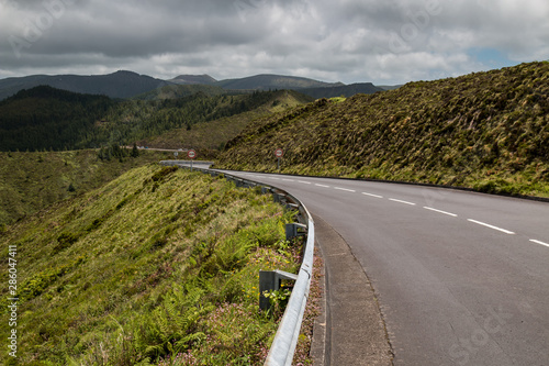 Road and a nature  Sao Miguel  Azores