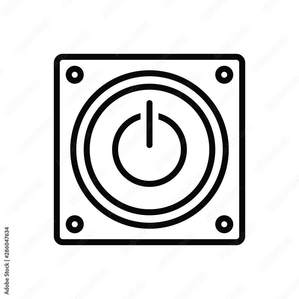 Black line icon for off Black line icon for off