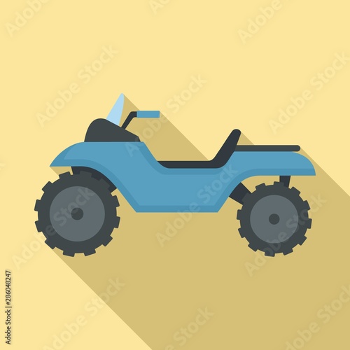Racing quad bike icon. Flat illustration of racing quad bike vector icon for web design