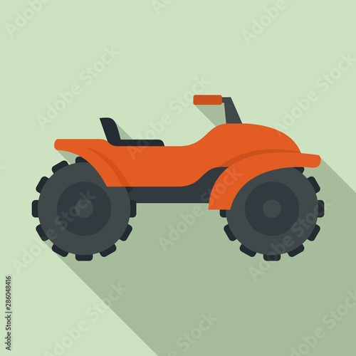 Adventure quad bike icon. Flat illustration of adventure quad bike vector icon for web design