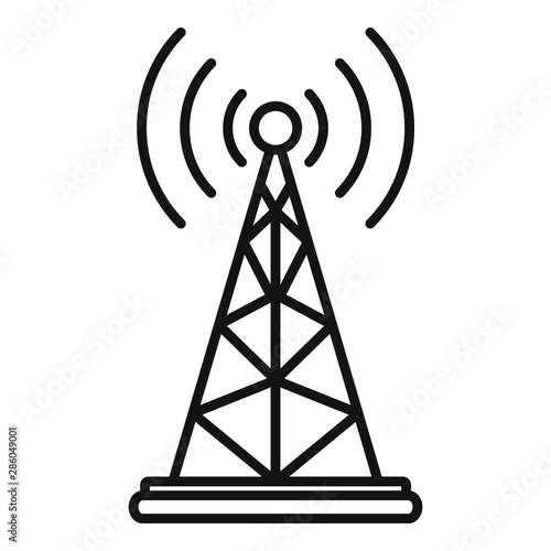 Gsm tower icon. Outline gsm tower vector icon for web design isolated on white background