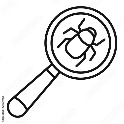 Virus bug icon. Outline virus bug vector icon for web design isolated on white background