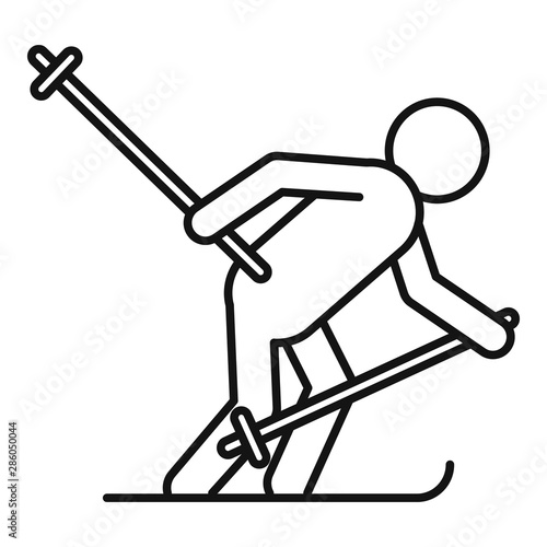 Biathlon man icon. Outline biathlon man vector icon for web design isolated on white background