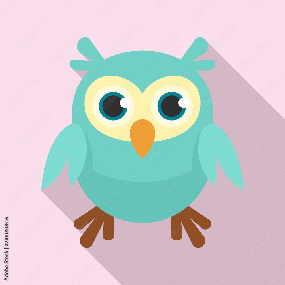 Adorable owl icon. Flat illustration of adorable owl vector icon for web design Adorable owl icon. Flat illustration of adorable owl vector icon for web design