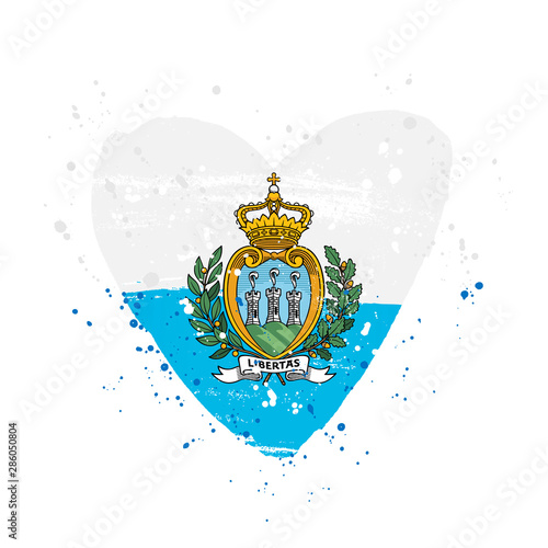 Flag of San Marino in the form of a big heart.
