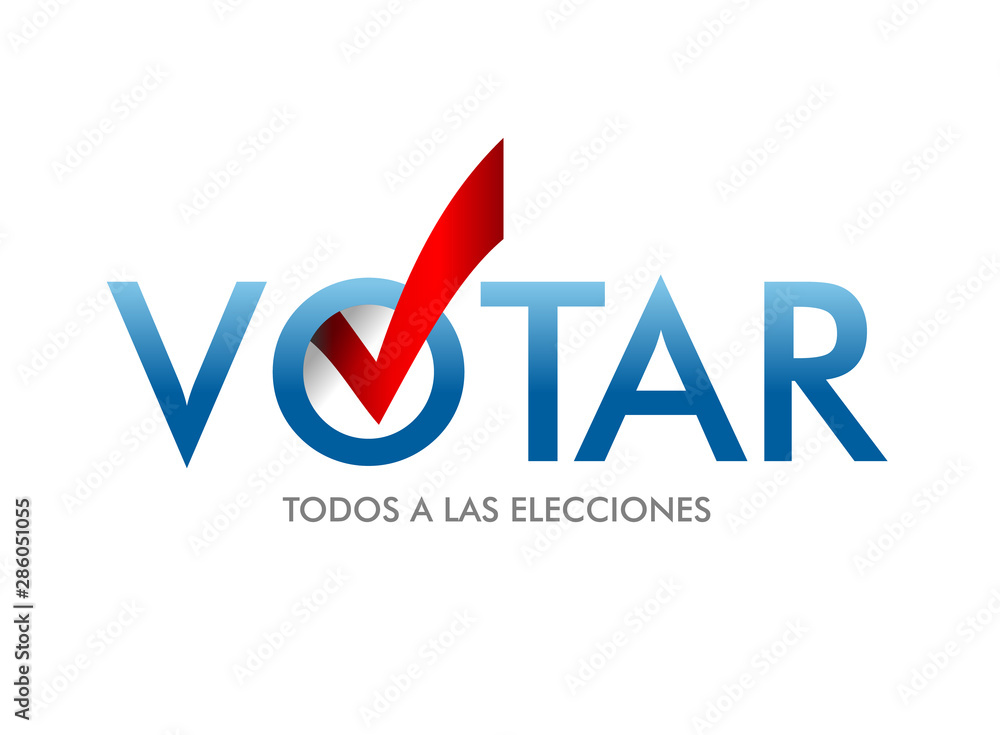 Voting Symbols vector design. The word vote is written in Spanish. layout Elections icons. check marks. Vote, poll sign. Voting Symbols vector design. The word vote is written in Spanish. layout Elections icons. check marks. Vote, poll sign.