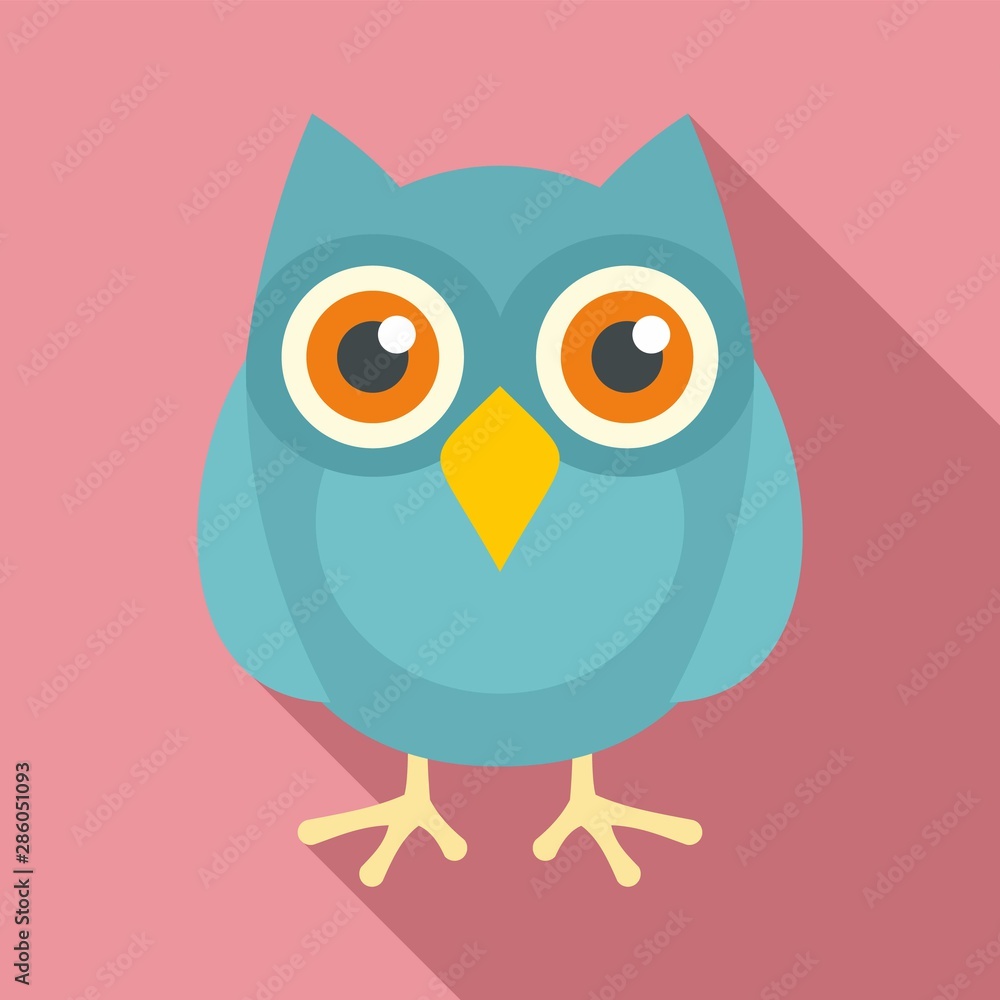 Smart owl icon. Flat illustration of smart owl vector icon for web design
