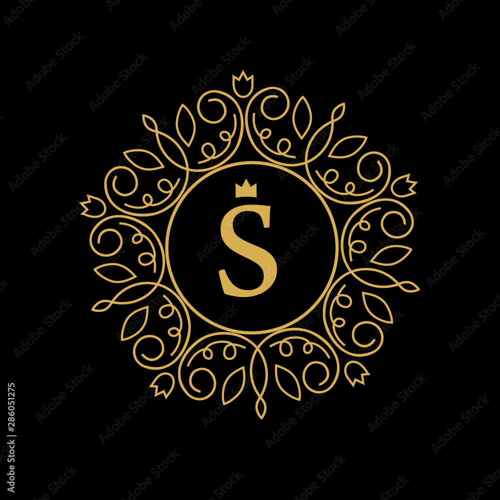 Elegant floral monogram template Design. Elegant floral monogram template Design.