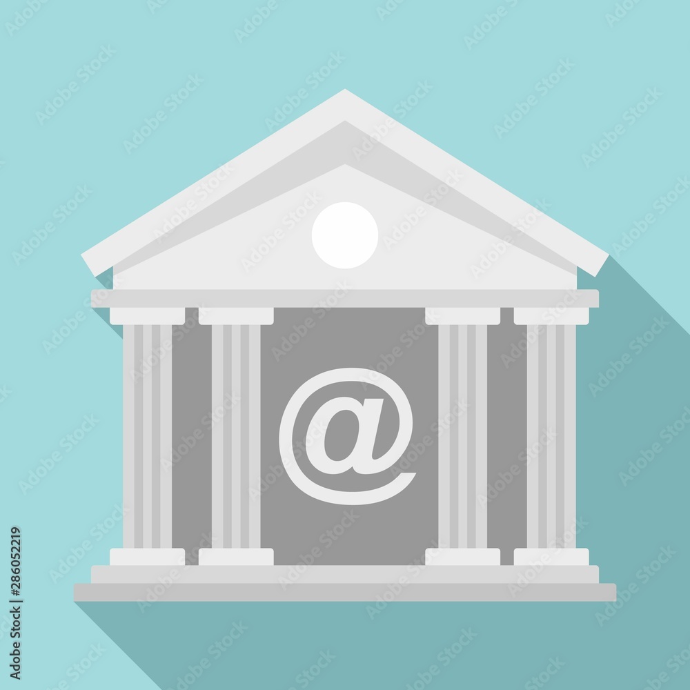 Bank building icon. Flat illustration of bank building vector icon for web design Bank building icon. Flat illustration of bank building vector icon for web design
