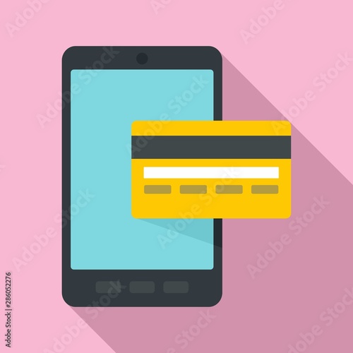 Bank credit card icon. Flat illustration of bank credit card vector icon for web design