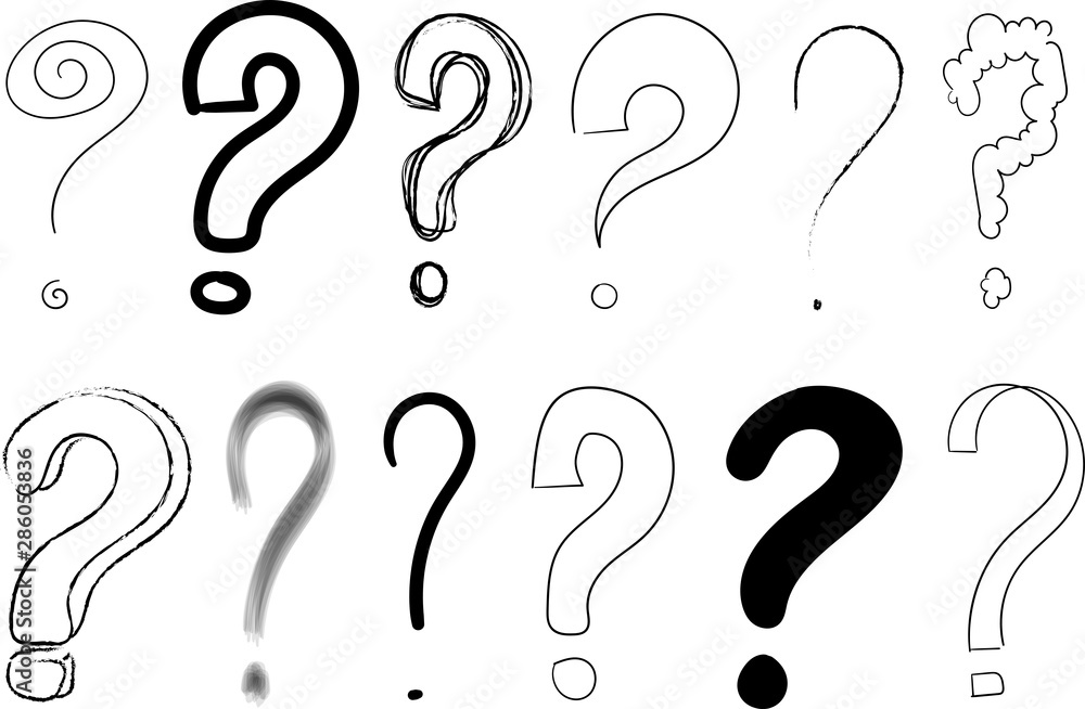 question mark drawings interrogation point set hand drawn vector question mark drawings interrogation point set hand drawn vector
