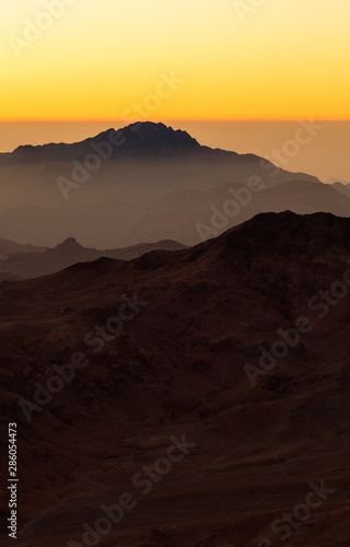 Amazing Sunrise at Sinai Mountain  Beautiful dawn in Egypt  Beautiful view from the mountain 