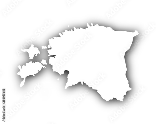 Karte von Estland mit Schatten