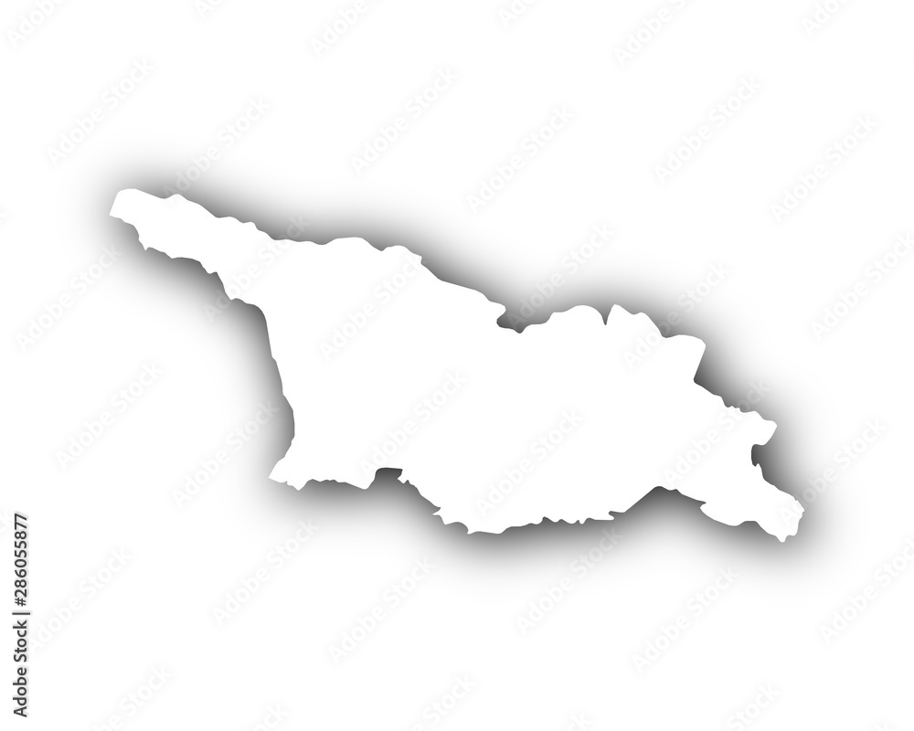 Karte von Georgien mit Schatten