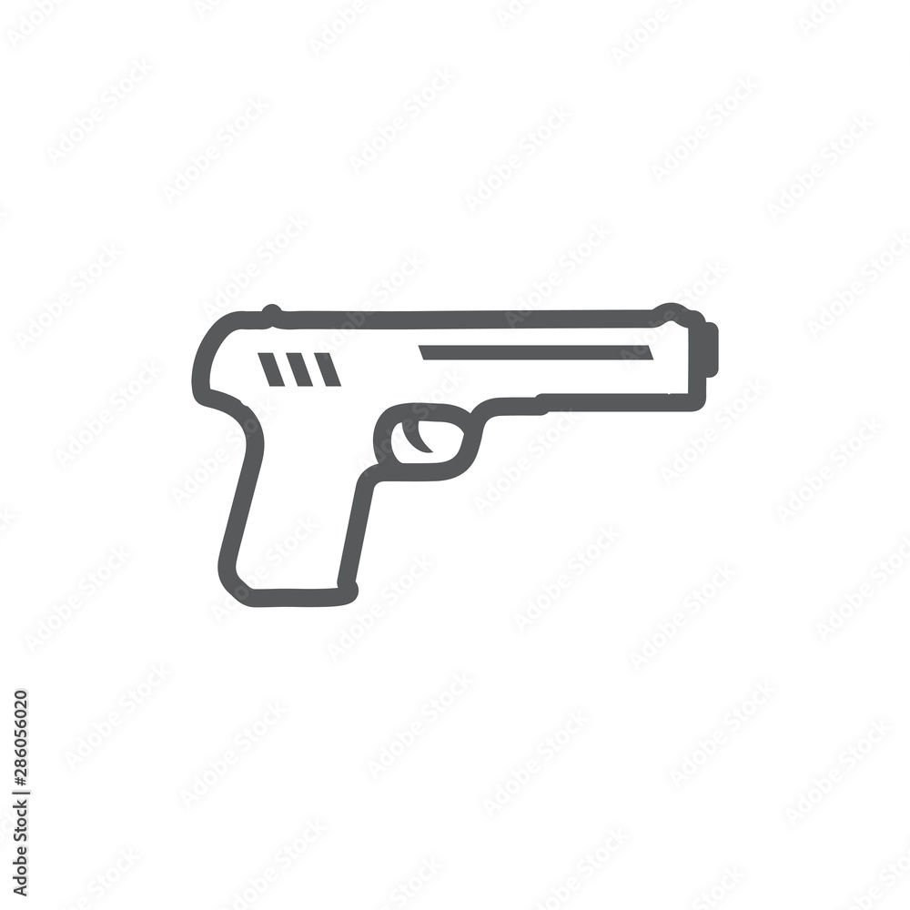Gun Line Icon on the white background