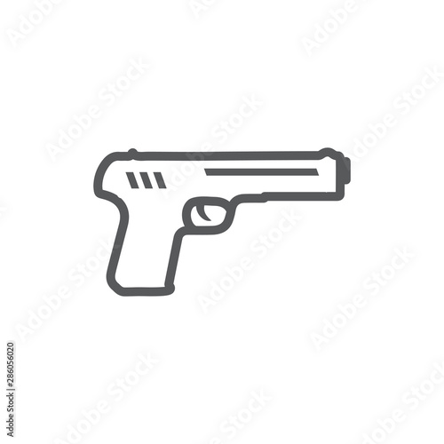Gun Line Icon on the white background