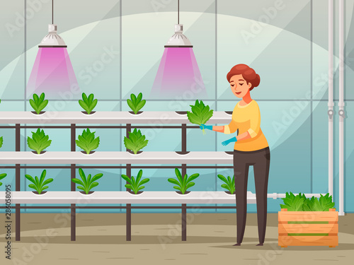 Greenhouse Farming Background Illustration