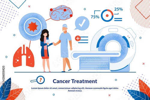 Advertising Banner is Written Cancer Treatment.