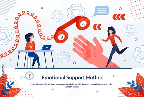 Informational Poster Emotional Support Hotline.