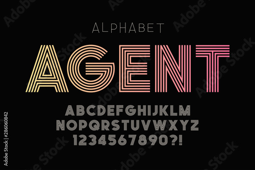 Original bold alphabet, creative characters set.