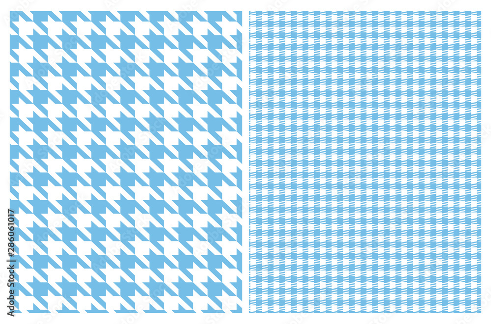 Simple Vector Pattern with Blue and White Houndstooth and Grid. Blue Geometric Design Isolated on a White Background. Houndstooth Repeatable Print Ideal for Fabric, Textile, Wrapping Papaper. Simple Vector Pattern with Blue and White Houndstooth and Grid. Blue Geometric Design Isolated on a White Background. Houndstooth Repeatable Print Ideal for Fabric, Textile, Wrapping Papaper.