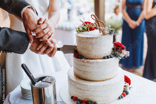 Anschnitt Hochzeitstorte Cake  photo