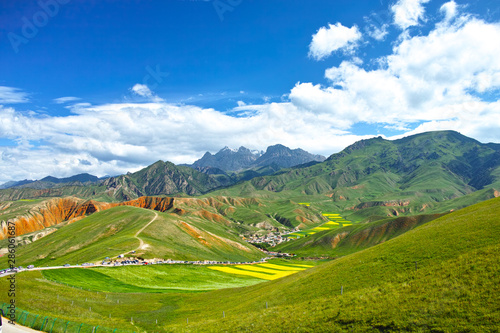 Qilian County China landform scenic landscape