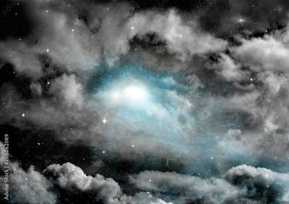 Obraz premium galaxy in a free space. 3D rendering