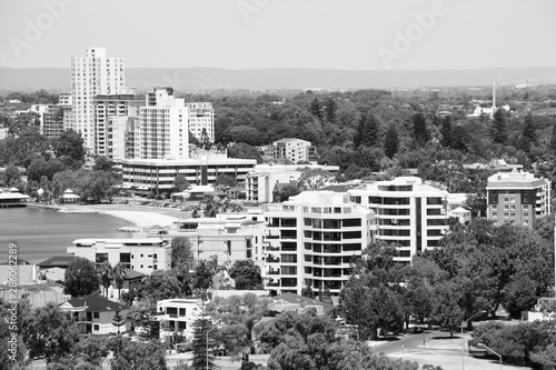 South Perth. Black and white vintage style.